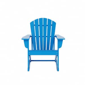 Mason Pacific Blue Adirondack HDPE Plastic Outdoor Rocking Chair