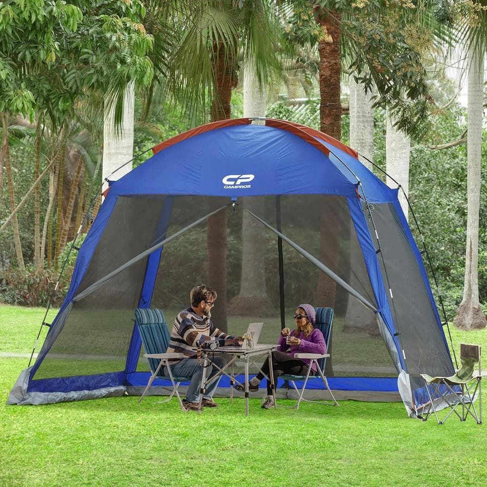 Cesicia Outdoor 10 ft. x 10 ft. x 86 in. 3-Person Navy Blue Fabric