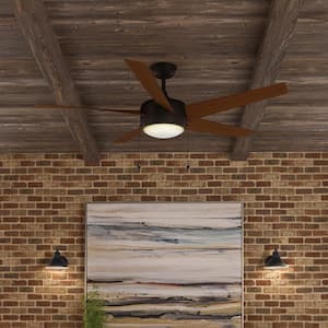 Windward 52 in. Integrated LED Indoor/Outdoor Oil-Rubbed Bronze Ceiling Fan with Light Kit