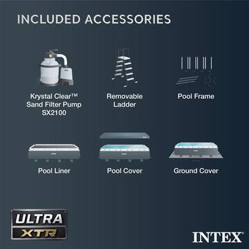 Intex Ultra XTR 24 ft. x 12 ft. Rectangular 52 in. Deep Hard Sided Above Ground Pool Set with Pump 26363EHD