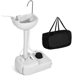 Portable 19.7 in. L White Outdoor Sink Hand Wash with 3.73 Gal. Water Tank Basin and Carry Bag
