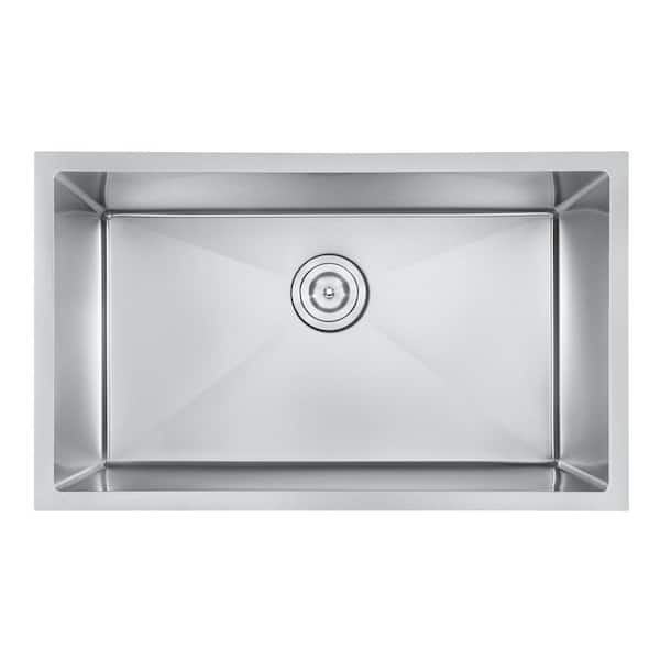 Handmade Stainless steel 32 in Single Bowl Scratch-Resistant Nano Undermount Kitchen Sink with Strainer