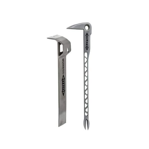 Stiletto Titanium Multi Functional Glazer Bar with 12 in. Titanium Clawbar Nail Puller with Dimpler (2-Piece)