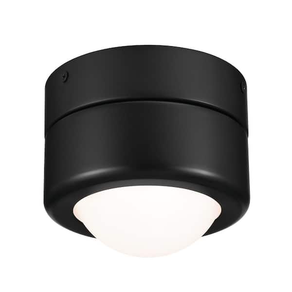 KICHLER Tibbi 5.5 in. 1-Light Black Integrated LED Modern Hallway Flush Mount Ceiling Light