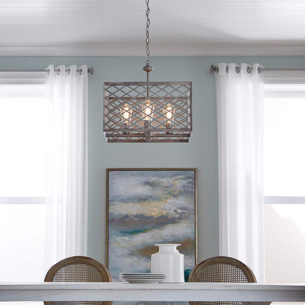 Wallace Manor Collection 4-Light Gilded Pewter Pendant with Interweaving Open Cage Frame price history on PriceWatchPro