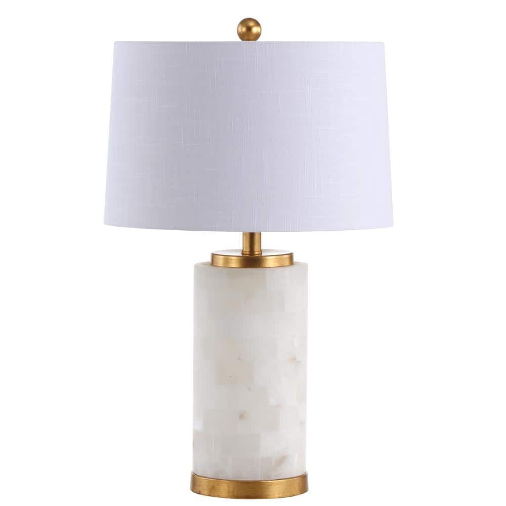 Eliza 25.5" White Alabaster and Gold LED Table Lamp