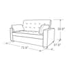 Serta Augustus 73 in. Gray Polyester Queen Size 2-Seat Sofa Bed with Square Arms SA-AGS-QS3U5-CY