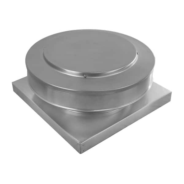 null 10 in. Dia. Aluminum Round Back Roof Vent with Curb Mount Flange in Mill Finish