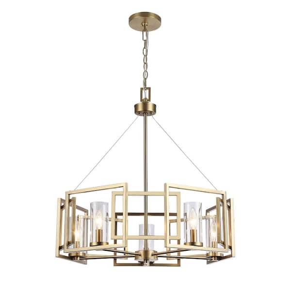 Golden Lighting - Marco 5-Light Chandelier in Brushed Champagne Bronze with Clear Glass
