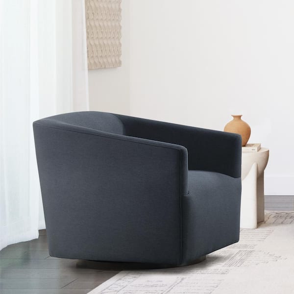 DEVON & CLAIRE Samantha Blue Stain Resistant Fabric Swivel Chair RX ...