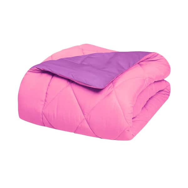 Elegant Comfort 3-Piece Pink/Purple Full/Queen Comforter Set