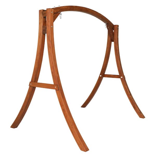 80 in. 3-Person Wood Patio Swing Stand
