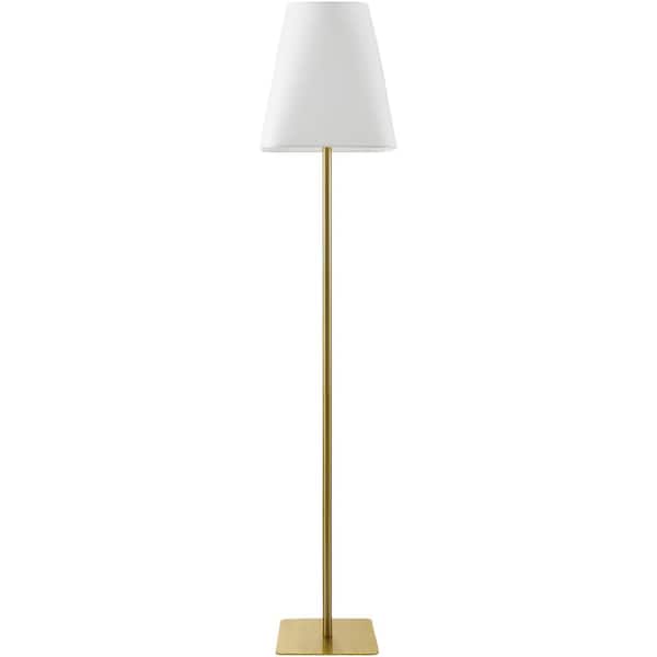 Livabliss Pique PIU-002 66 in. H x 14 in. W x 14 in. D Accent, Brass, Standard, Floor Lamp