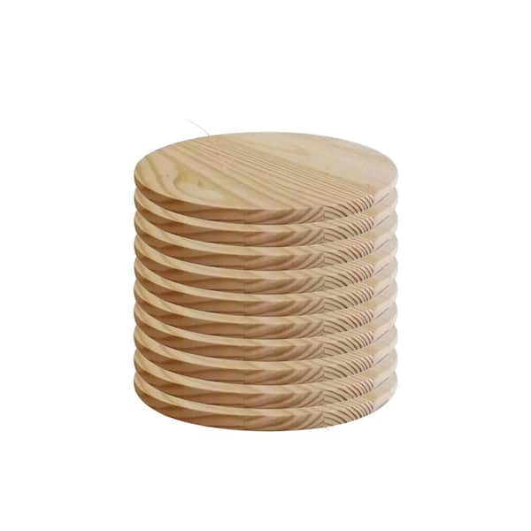 MMOBILITY 0.75 in. x 17.75 in. x 17.75 in. Edge-Glued Round Common Softwood Boards Pine Wood Round Boards (Pack-10)