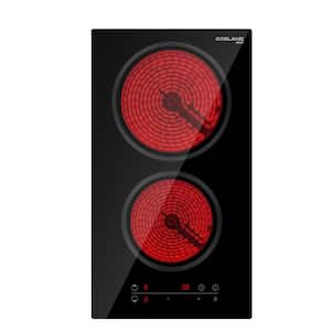 12 in. Radiant Ceramic Glass Smooth Electric Cooktop in Black with 2-Elements
