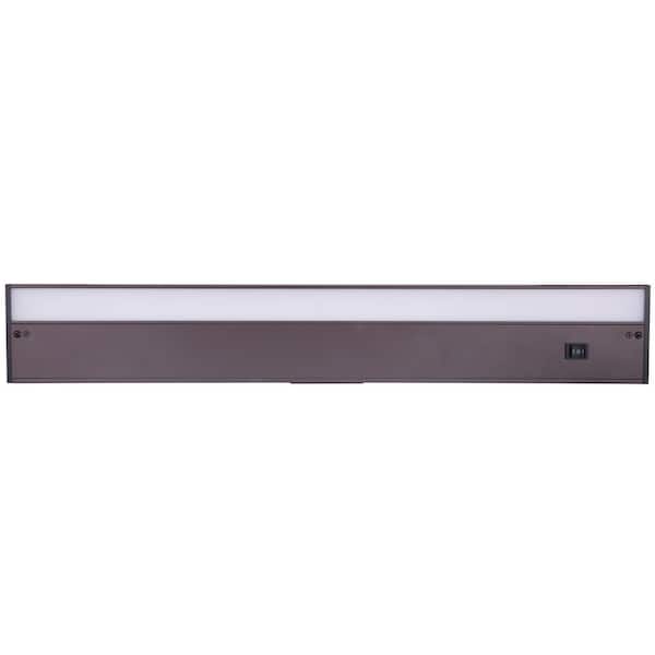 24 in. Hardwired/Plug-in Bronze Finish Dimmable Warm White Integrated LED Linkable Under Cabinet Light