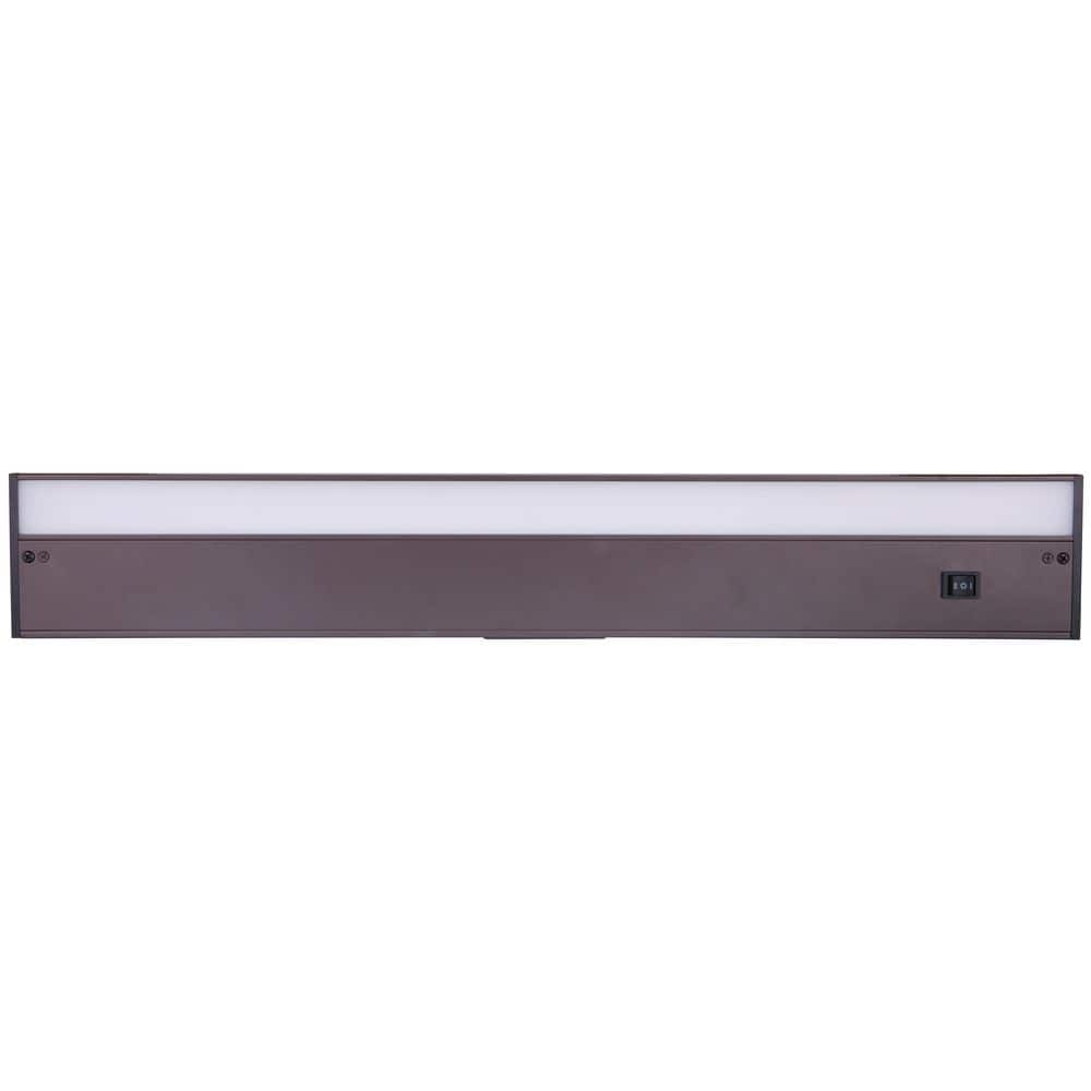 24 in. Hardwired/Plug-in Bronze Finish Dimmable Warm White Integrated LED Linkable Under Cabinet Light