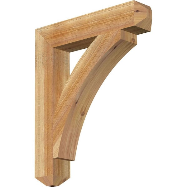 Ekena Millwork 4 in. x 26 in. x 22 in. Western Red Cedar Thorton Craftsman Rough Sawn Bracket