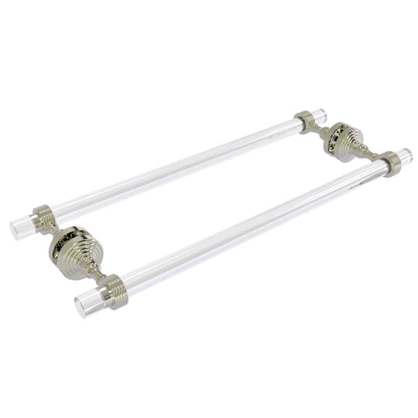 Allied Brass Pacific Grove Collection 18 in. Over-the-door Double Towel Bar in Polished Nickel with Groovy Accents
