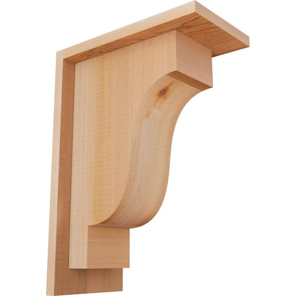 Ekena Millwork 5-1/2 in. x 10 in. x 14 in. Western Red Cedar Newport Smooth Corbel with Backplate