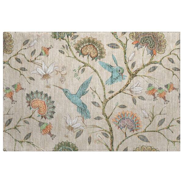 Dream Shag Premium Machine Washable Abstract ADS174 Beige 2 ft. x 3 ft. Accent Rug