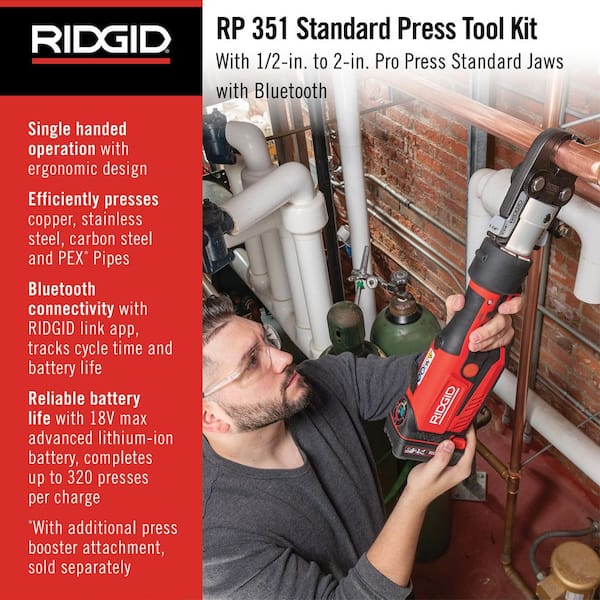 RIDGID RP 351 ProPress Inline Standard Press Tool Kit (Includes