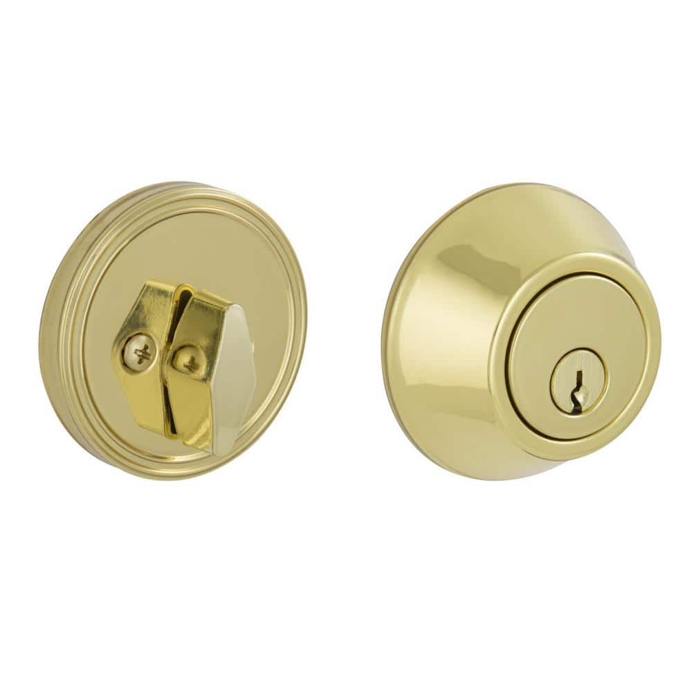 ESSENTIALS by Schlage VD60 Series Bright Brass Single Cylinder Deadbolt