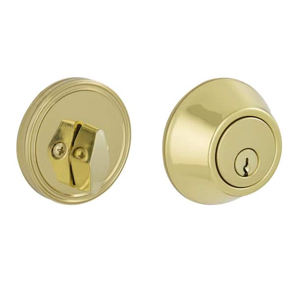 ESSENTIALS by Schlage VD60 Series Bright Brass Single Cylinder Deadbolt