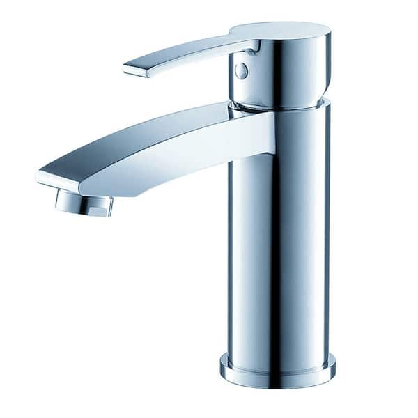 Fresca Livenza Single Hole 1-Handle Low-Arc Bathroom Faucet in Chrome