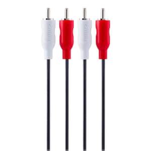 6 ft. RCA Audio Cable with Red and White Ends (Audio Only, No Video) in Black