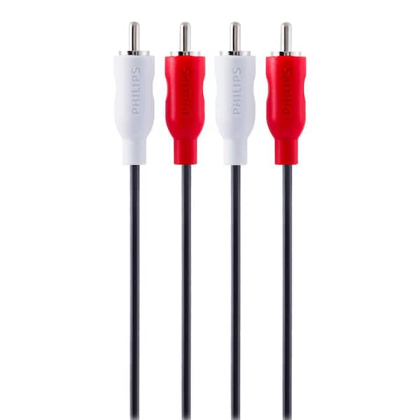 aktivitet Seaside jurist Philips 6 ft. RCA Audio Cable with Red and White Ends (Audio Only, No  Video) in Black SWA9246B/27 - The Home Depot