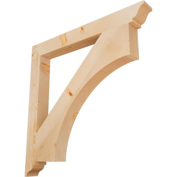 Ekena Millwork 3.5 in. x 38 in. x 38 in. Douglas Fir Westlake Traditional Smooth Corbel