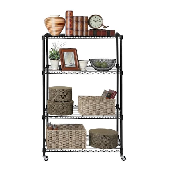 Silver 4-Tier Heavy Duty Steel Wire Garage Storage Shelving Unit (36 in. W  x 56.5 in. H x 14 in. D)