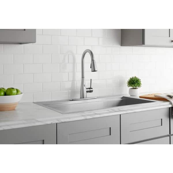 Vazon Touchless Single Handle Pull-Down Sprayer Kitchen Faucet in Stainless Steel