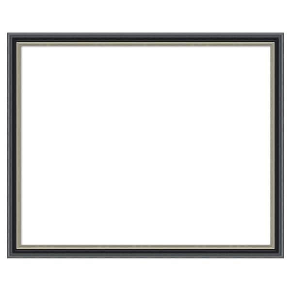 Amanti Art Theo Black Silver 33 in. x 27 in. Wood Framed Dry Erase Magnetic Memo Board