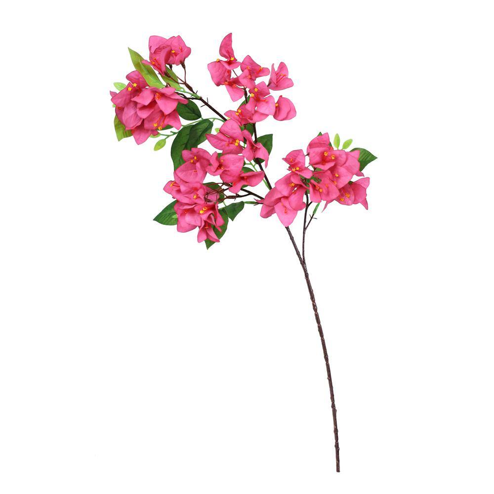 LIVING LUXURY 30 in. Magenta Artificial Bougainvillea Flower Stem Spray