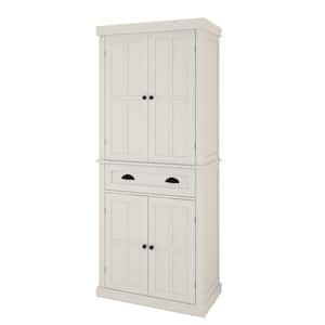29.92 in. W x 15.75 in. D x 71.65 in. H White Linen Cabinet, 4-Door, 1-Drawer Cabinets