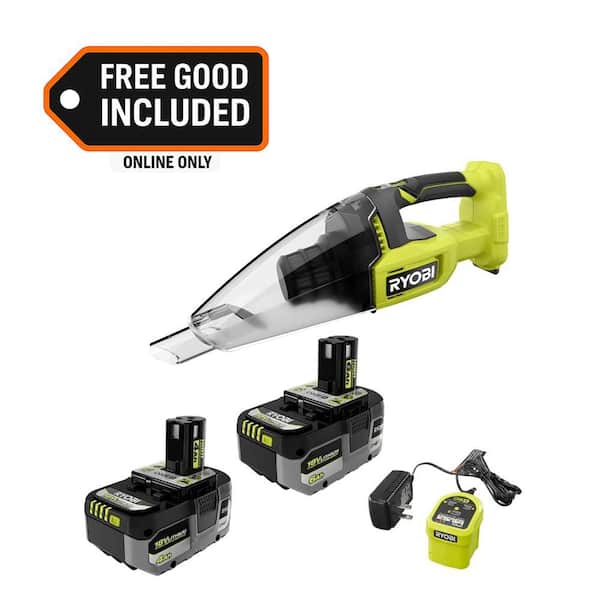 ONE+ 18V Lithium-Ion HIGH PERFORMANCE Kit w/ 4 Ah Battery, 6 Ah Battery, Charger, & FREE ONE+ Cordless Handheld Vacuum