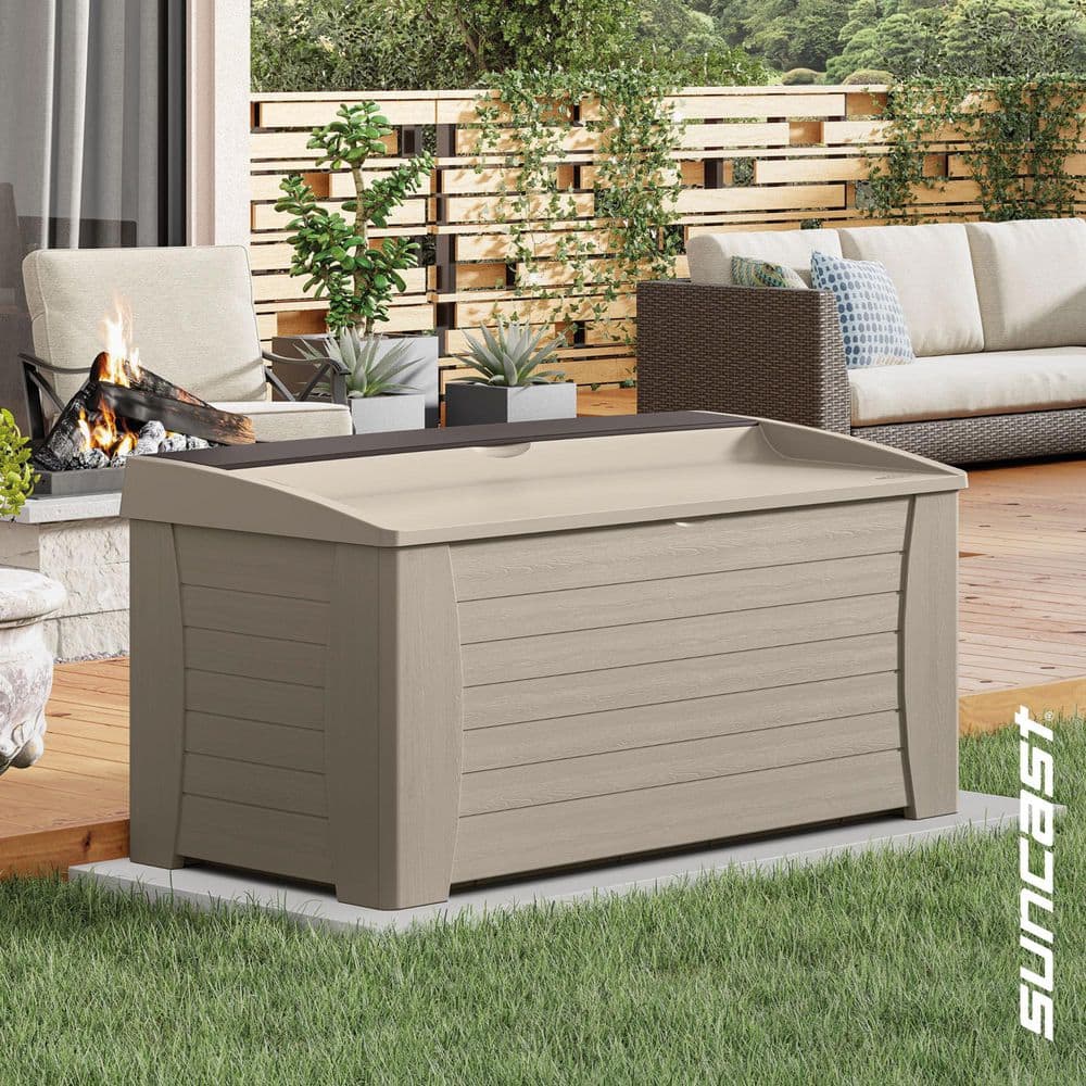 半額！ニュースキン ageLOC ブースト 箱付き Suncast 127 Gal. Plastic Deck Box DB12000 - The Home Depot