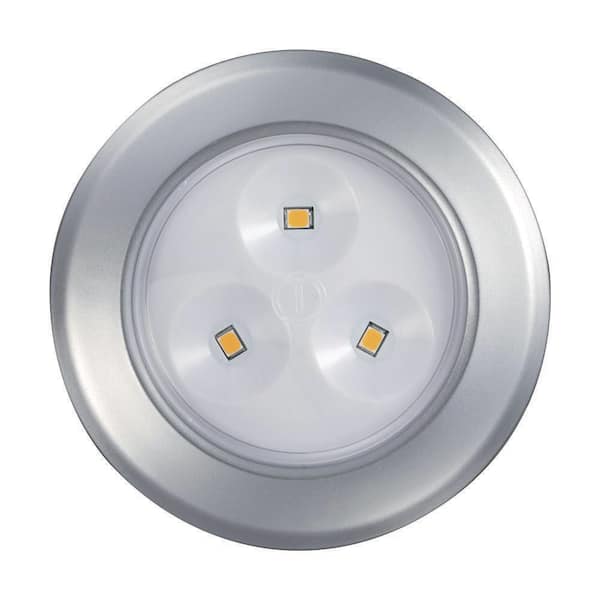 PRIVATE BRAND UNBRANDED 3 in. Round White LED Battery Operated