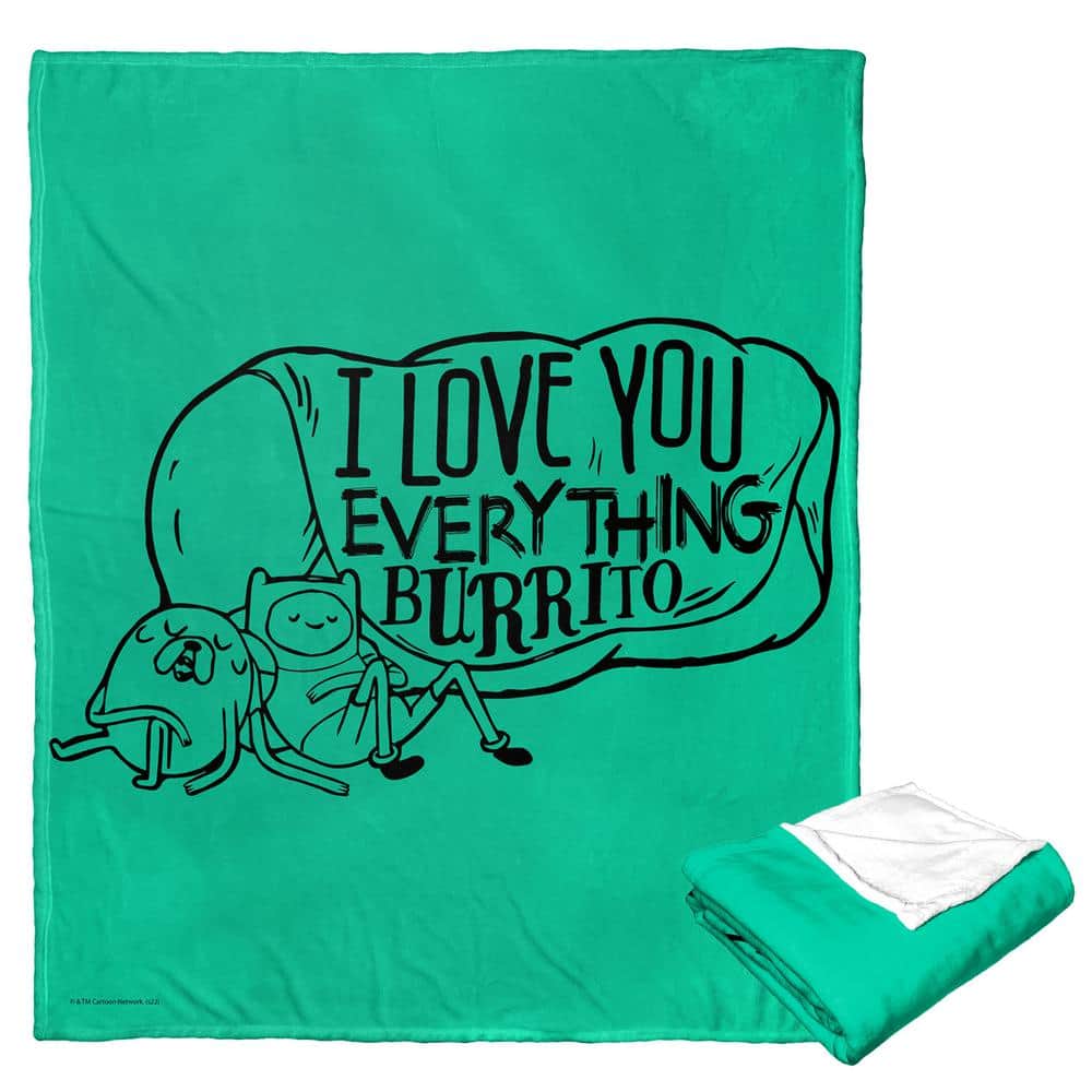 THE NORTHWEST GROUP Adventure Time Silk Touch Multi-Color Throw Blanket Everything Burrito