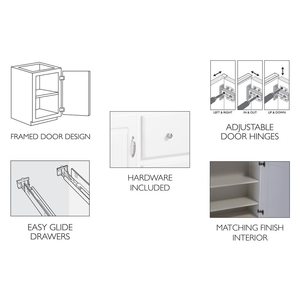 White 30-Inch MDF Bathroom Vanity with Satin Nickel Hardware