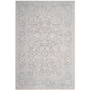 Reflection Light Gray/Cream 4 ft. x 6 ft. Floral Distressed Area Rug