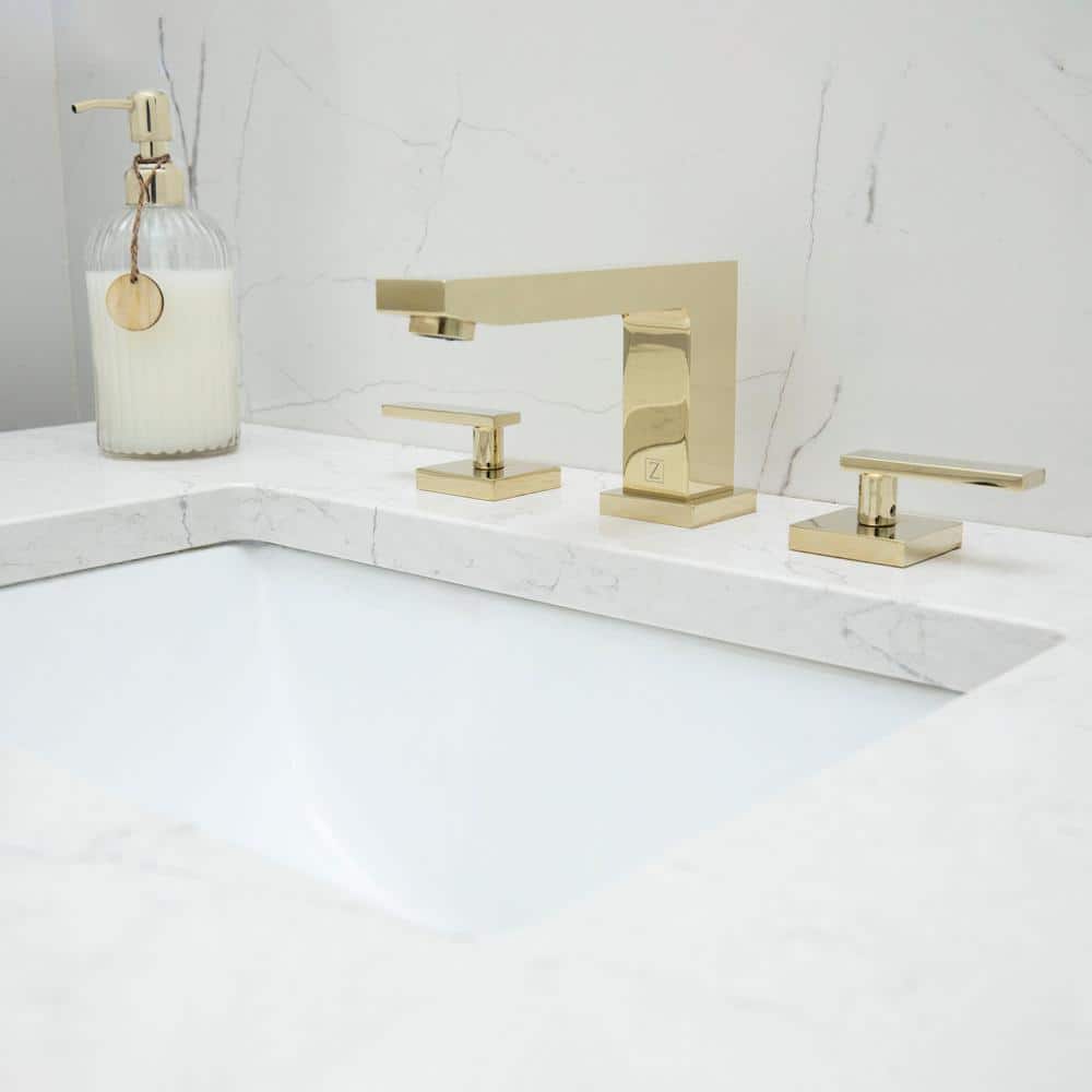 Contemporary Crystal Bay Polished Gold Bathroom Faucet