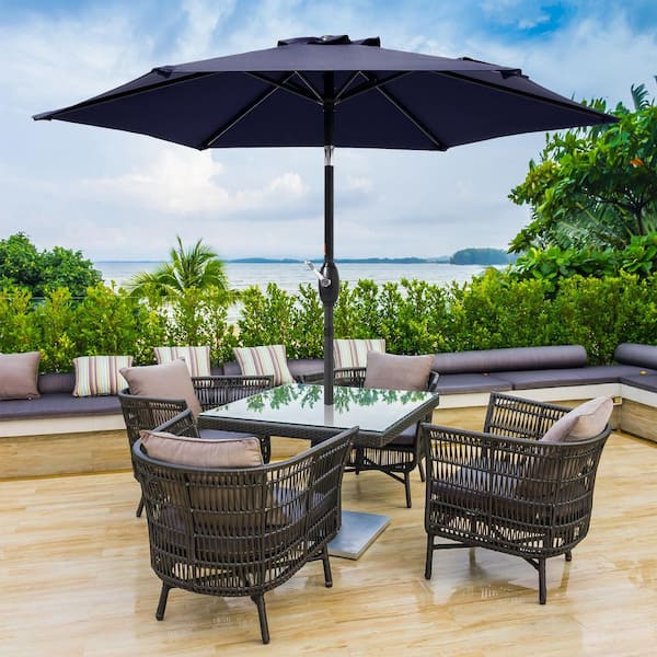 extending patio umbrella Outdoor 11x11FT Patio Cantilever Umbrella Double Top with Solar LED Light  Strips