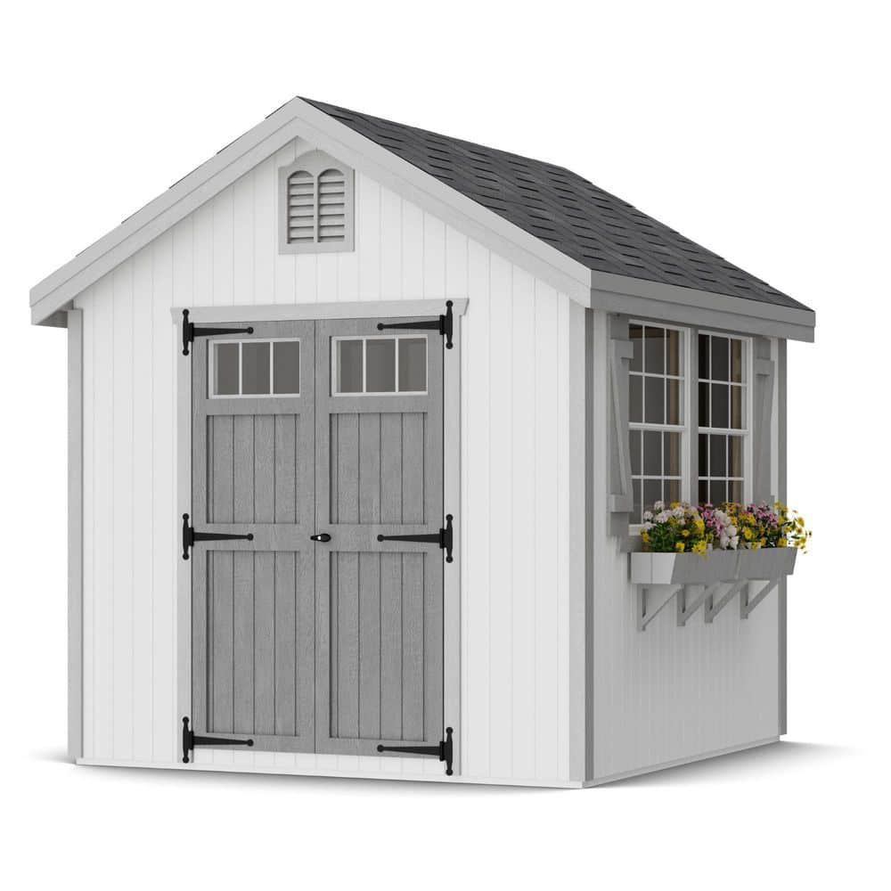Colonial Williamsburg 8 ft. x 8 ft. Outdoor Wood Storage Shed Precut Kit with Operable Windows and Floor (64 sq. ft.) price history on PriceWatchPro