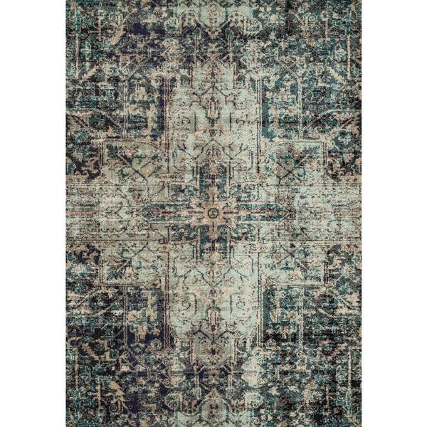 LOLOI II Nadia Smoke/Slate 2 ft. 2 in. x 10 ft. Transitional 100% Polypropylene Runner Rug