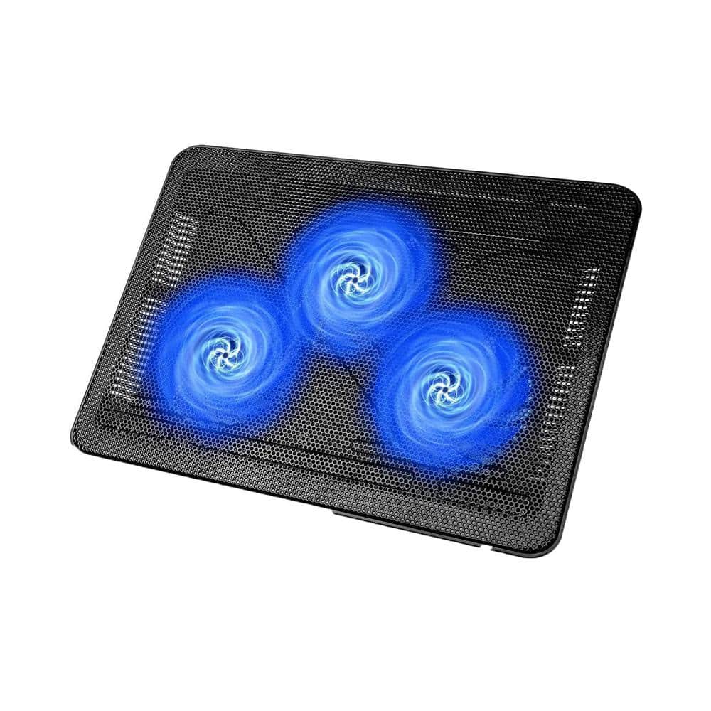 17 in. Laptop Cooler Cooling Pad Adjustable Heights for Gaming with 3 Fans 