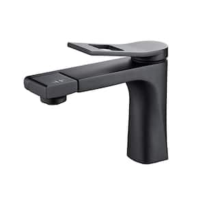 Single Hole Single-Handle Faucet Bathroom Faucet in Matte Black