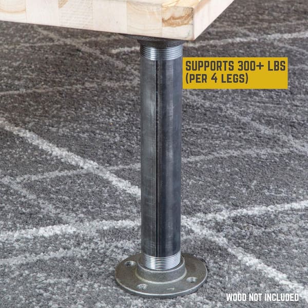PIPE DECOR 1-1/2 in. x 12 in. L Heavy-Duty Industrial Steel Pipe